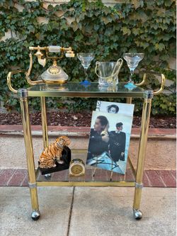 70s 80s Vintage Postmodern Hollywood Regency  TROLLEYS & Bar Cart