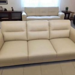 New Top Grain Leather Couch .  Taupe.  Free Delivery!