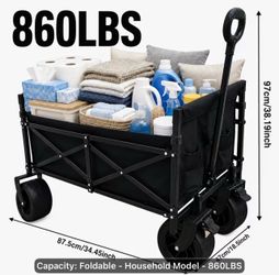 Foldable Heavy Duty Utility Wagon Cart 860LBS