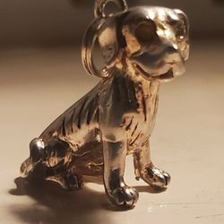 Dog Necklace pendant Soild 925 Sterling Silver
