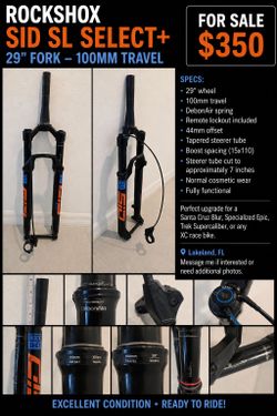 RockShox SID SL Select+ 29" Fork – 100mm Travel