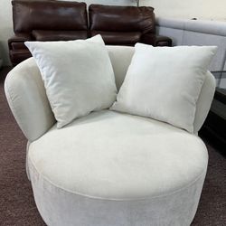 Furniture- Fabric Oversized Swivel Chair- Ordesh