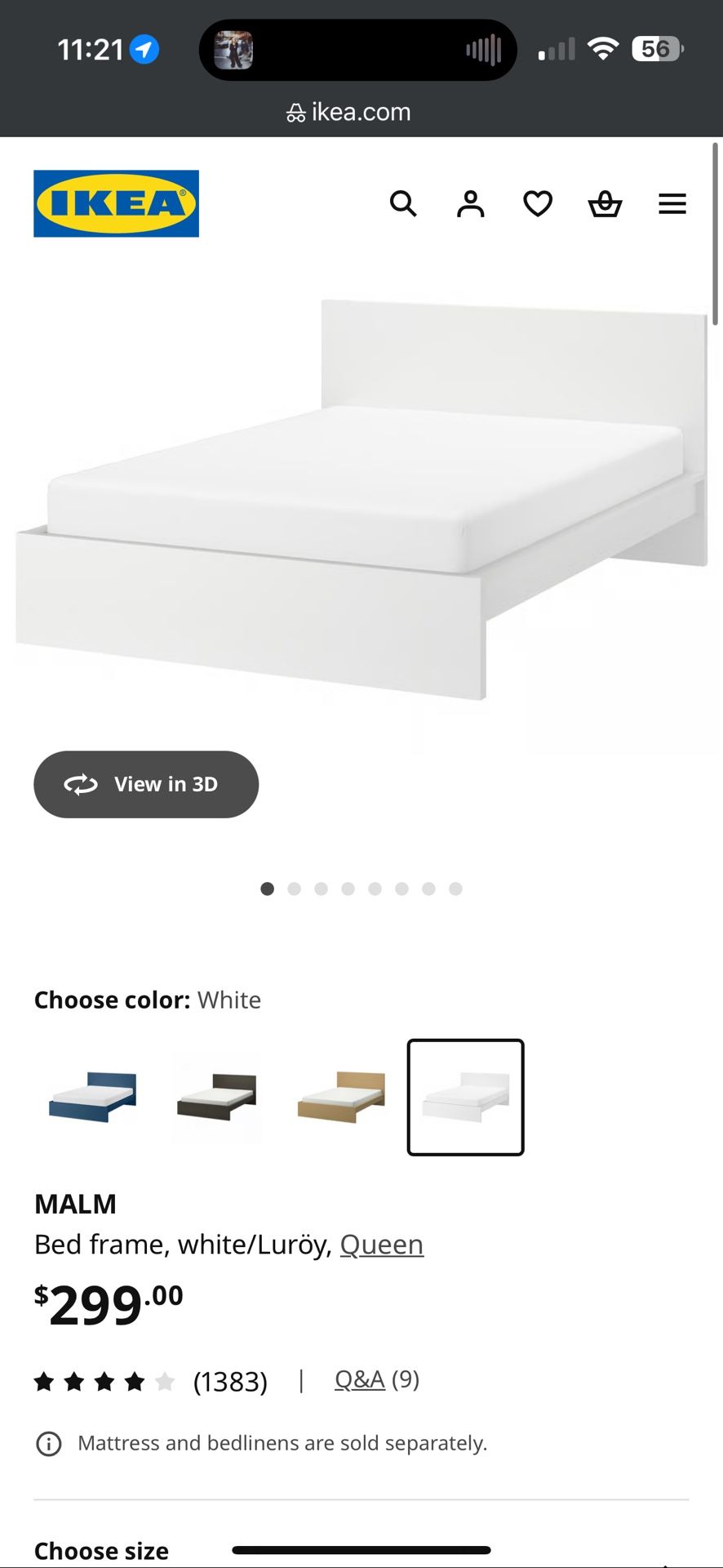 IKEA Malm Queen Bed Frame W/Drawers