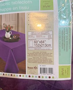 Purple Mills fabric tablecloth