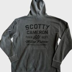 NWT SCOTTY CAMERON Circle T Checker Flag Hoodie Sweatshirt Black sz L Tour Dept