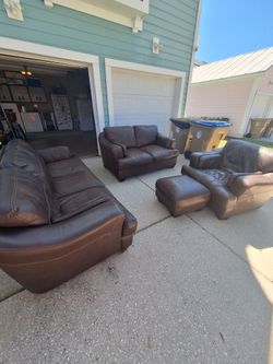 Real Leather Living Room Set