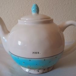 Rae Dunn Polka Dot Teapot  By Magenta