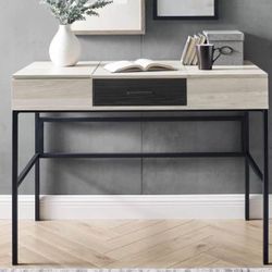 Birch Colored Desk With Storage 