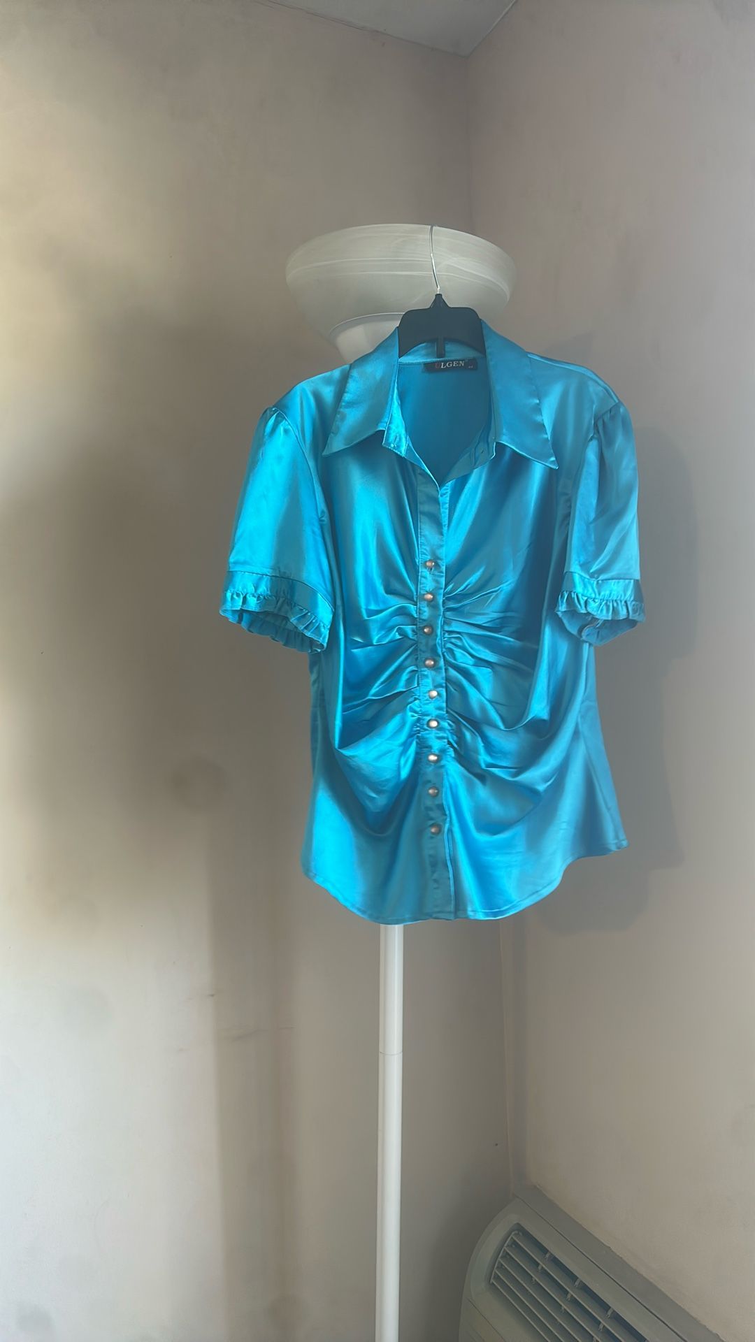 Blue short Sleeve  Blouse 