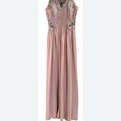 Women’s Formal Dress By City Studio Pink/mauve Lace With Sequins 