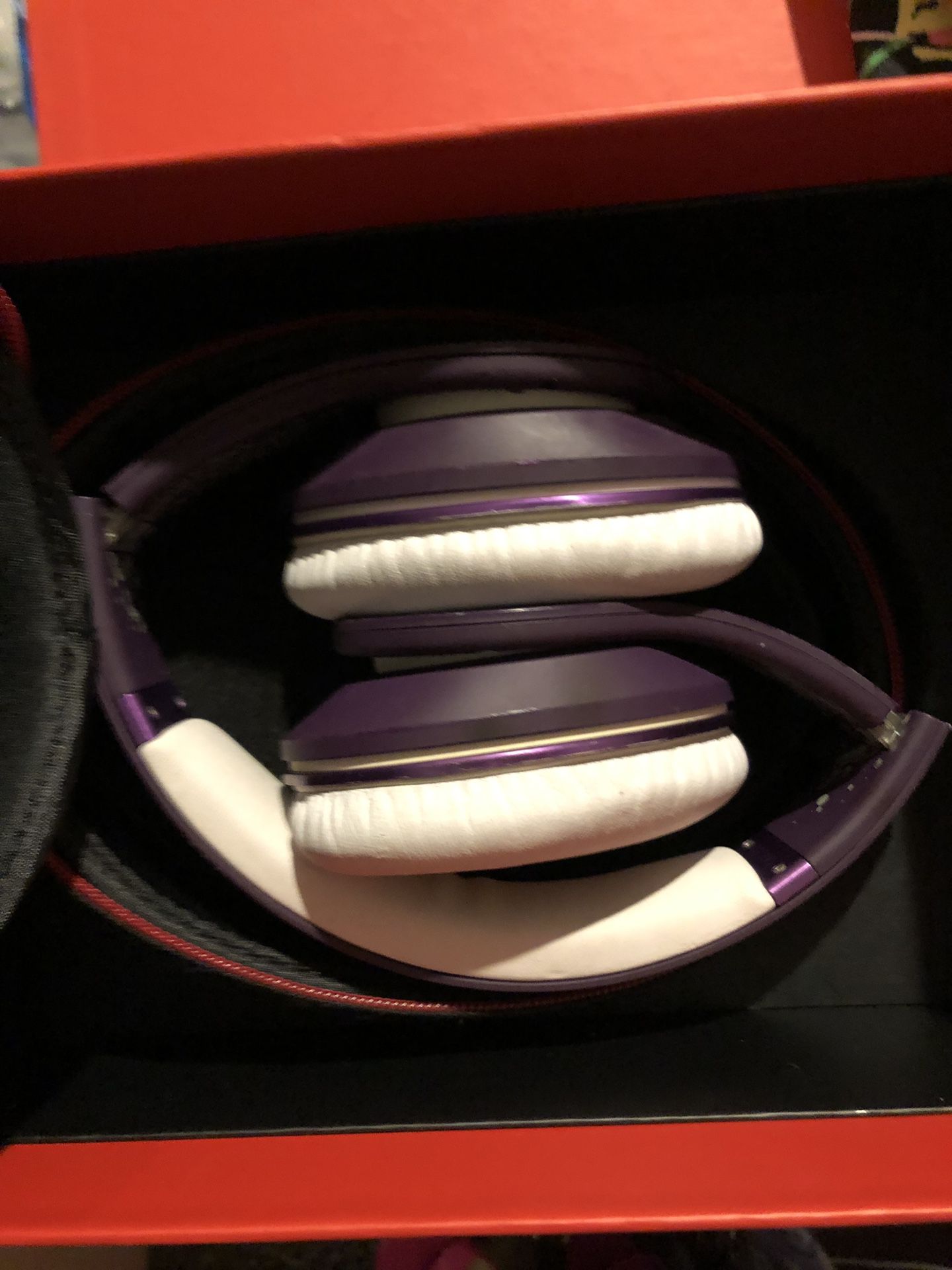 Purple Triple A battery operated Beats headphones