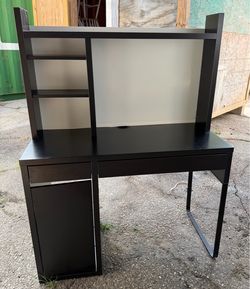 Black wooden desk