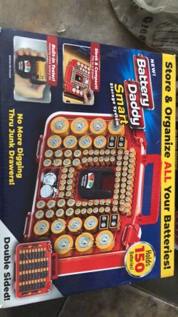 Smart Battery Daddy, Battery Storage Case, Organize 150 Batteries, with Built in Battery Tester
