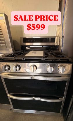 Lg double oven gas stove with warranty