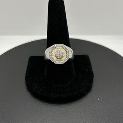 BRAND NEW 14KTT .33CTW Octagon Men’s Ring