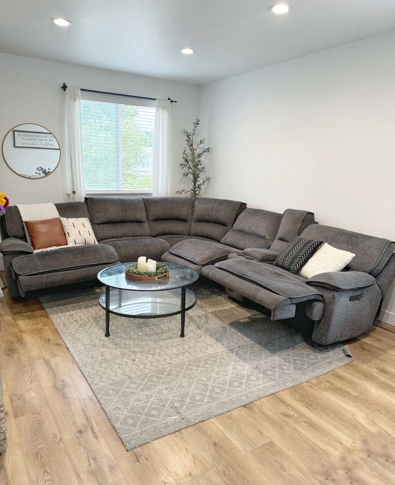 Like New Sectional Power Recliner With Power Headrests