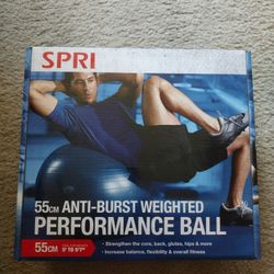 SPRI 55CM Performance Ball new in box the air pump including  BodyBoss 2.0 Home Gym New in the box
