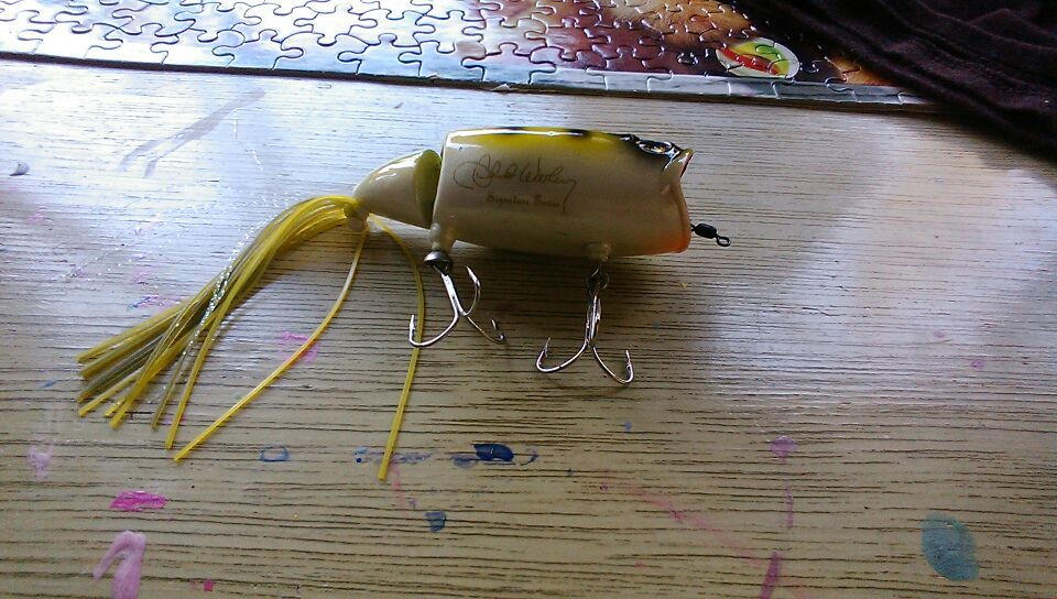 Charles Wooley Moto Chug fishing lure.