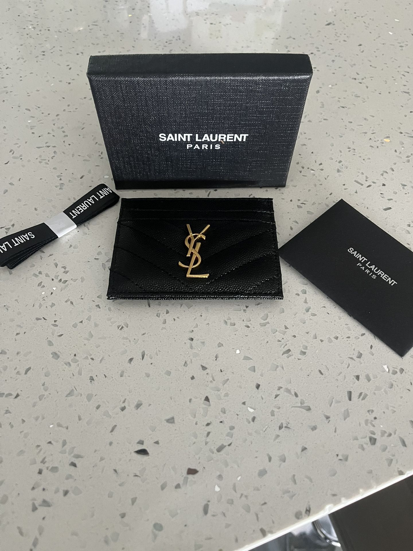 YSL Black and Gold Card Holder