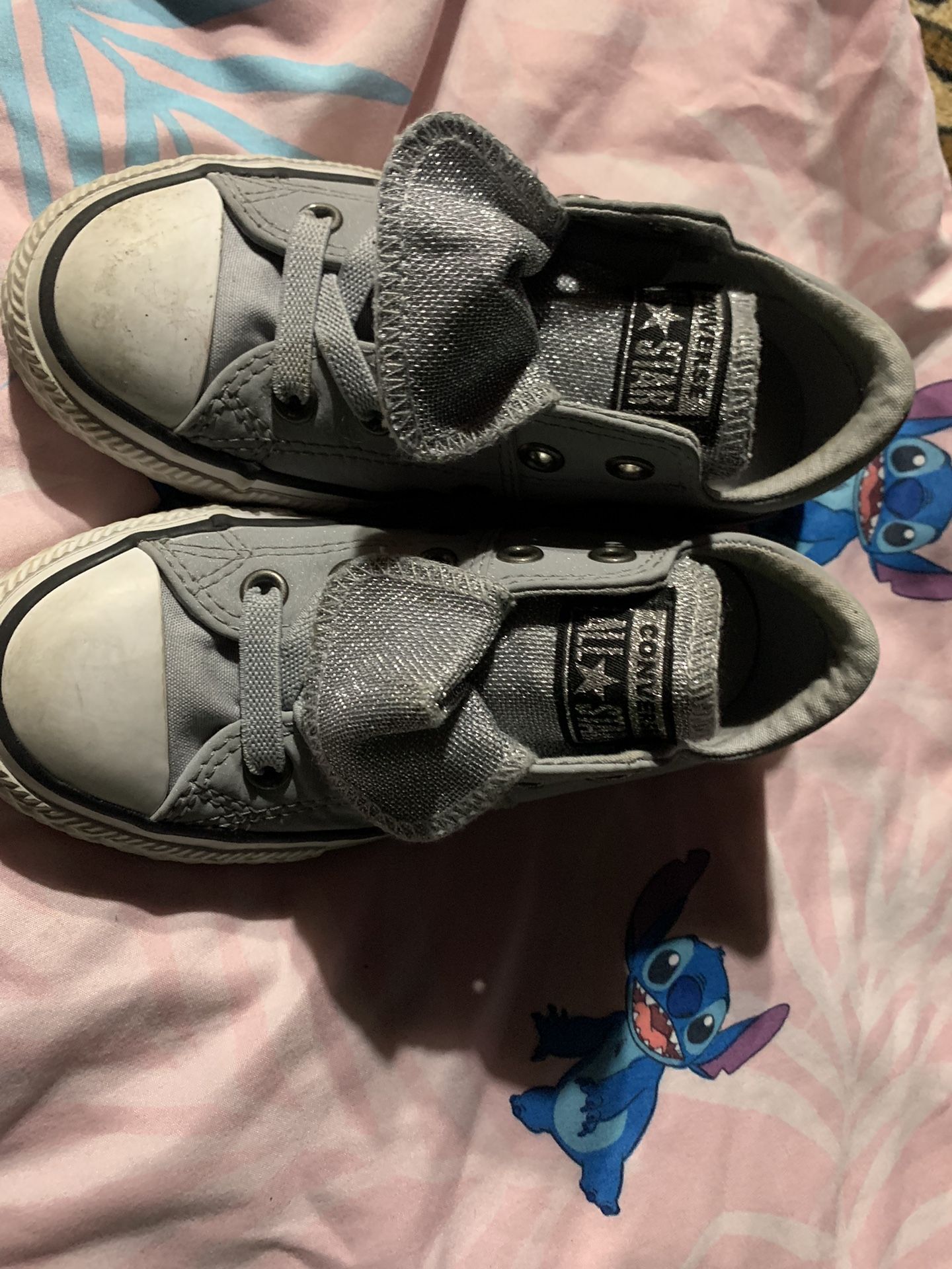 Girls Converse Silver