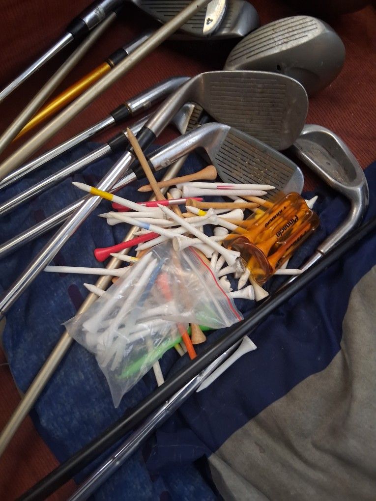 Golf Clubs Tees And Balls