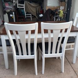 Dining Table And 4 Chairs One Bench