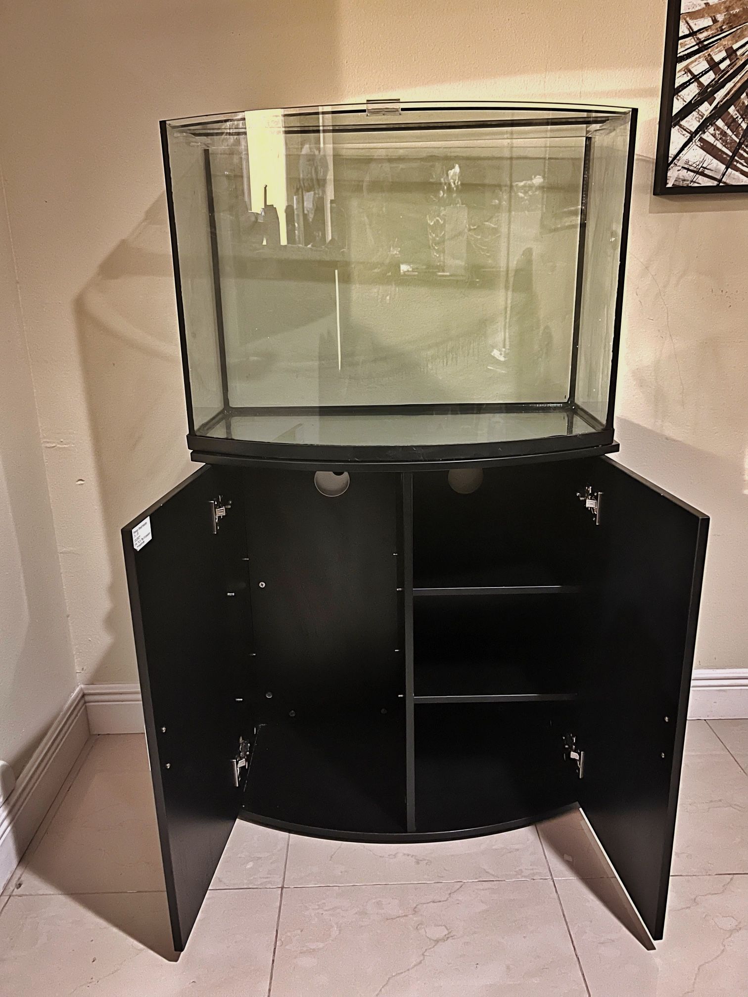 Top Fin Bowfront Aquarium & Stand Ensemble (includes $500+ In Accessories)- 36 Gallon
