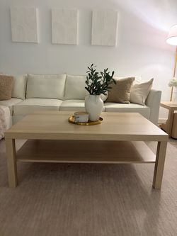 Light oak wooden coffee table