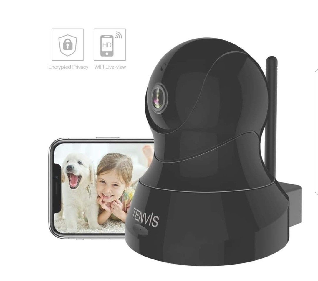 TENVIS Security Camera- Wireless Camera, IP Camera with Night Vision/ Two-way Audio, 2.4Ghz Wifi Indoor Home Dome Camera for Pet Baby