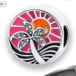 Sterling Silver Pandora Charm : Tropical Sunset 