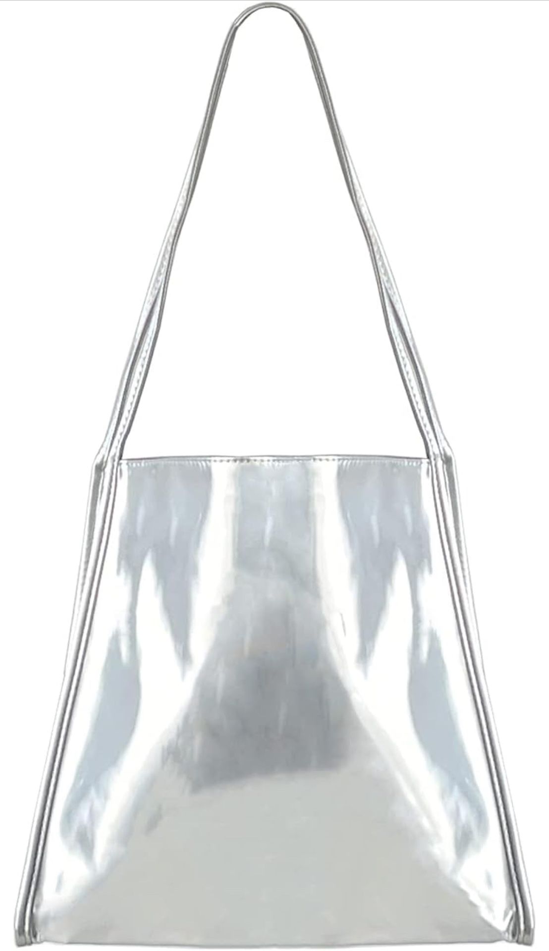 Silver Purse  Tote Bag Large Shoulder Handbags