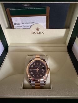 Rolex date just dos tonos 41 mm black dial