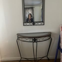 Entry Table W/ Matching Mirror