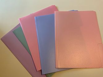 Mr. Pen Pastel Colored File Folders 1/3 Cut Tab Letter Size Set of 5