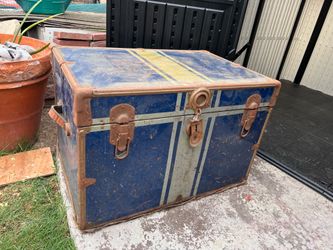 Old chest with leather handles
