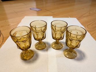 Anchor Hocking Fairfield Amber Goblets