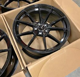 New 19 Inch Mercedes Benz AMG Style Rims Wheels 19x8.5 +25, 19x9.5 +25 (5x112) Staggered Set CB:66.6