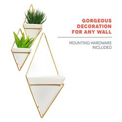 Lot Of 4 Small Decorative Geometric Hanging Planters Pot for Indoor Wall Decor