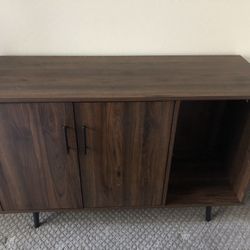 Mid Century Modern Entry Way Table Chest In Walnut 