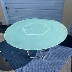 Frosted glass table and base… 56” x 30” high-  no chairs … $150