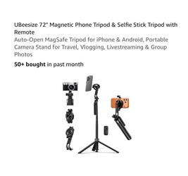 Brand new 72" Magnetic Phone Tripod & Selfie Stick Tripod with Remote