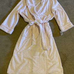 New Carole Hochman Pink Sculpted Rose Plush Robe Size Large 