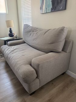 Gray Fabric Loveseat Sofa