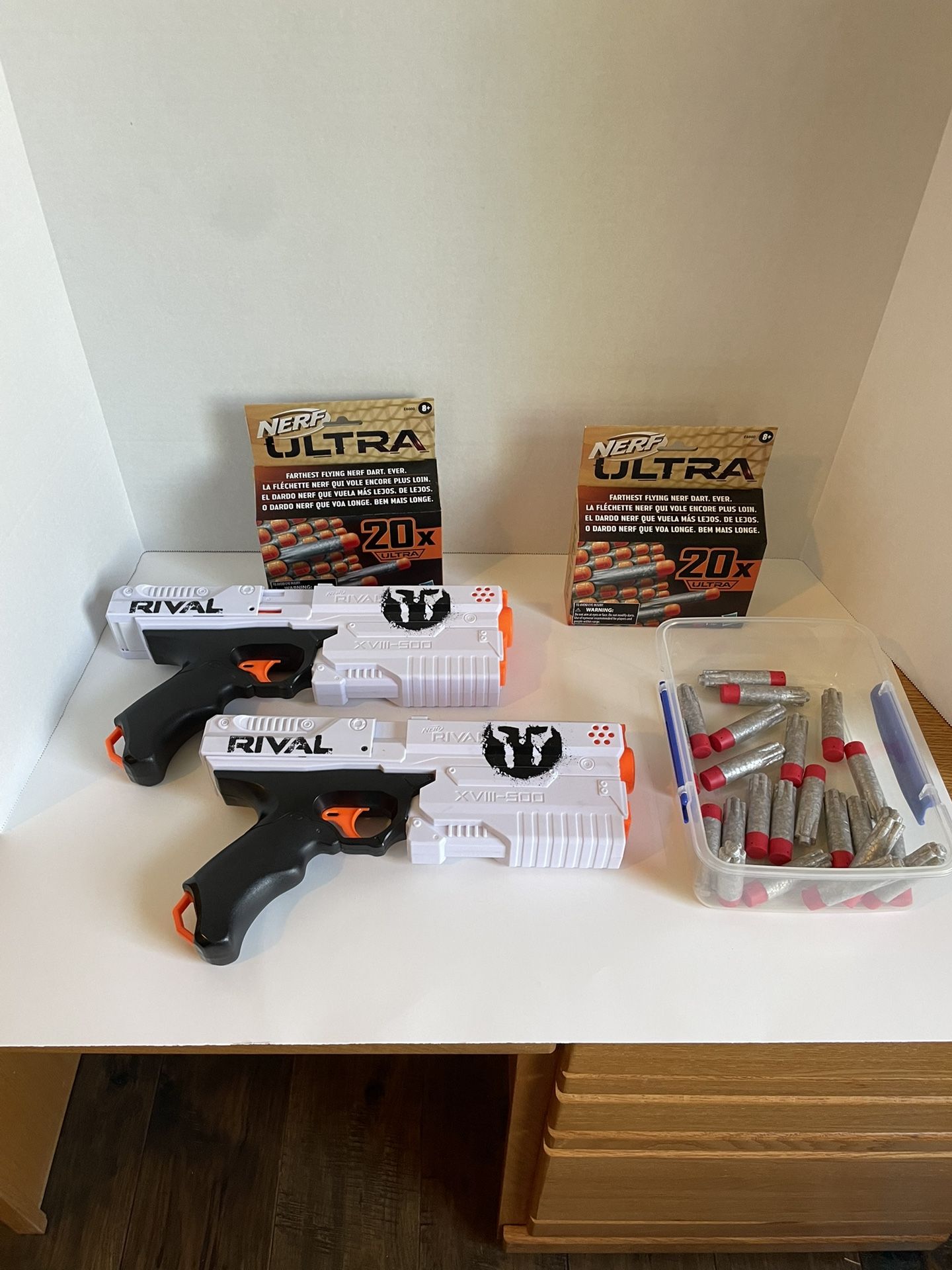 Nerf Rival Kronos XVIII-500 blasters and ammunition