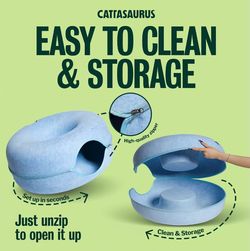 NEW JUMBO CATTASAURUS Peekaboo Cat Cave – Blue