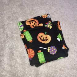 Handmade Machine Sewn Halloween Pattern Set Of 4 Coasters — 4”x4.5”