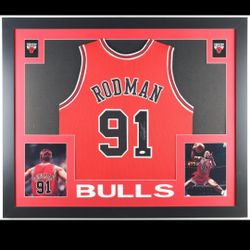 Dennis Rodman Signed Custom Framed Jersey 