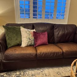 Robb and Stucky Leather Sofa And Chair