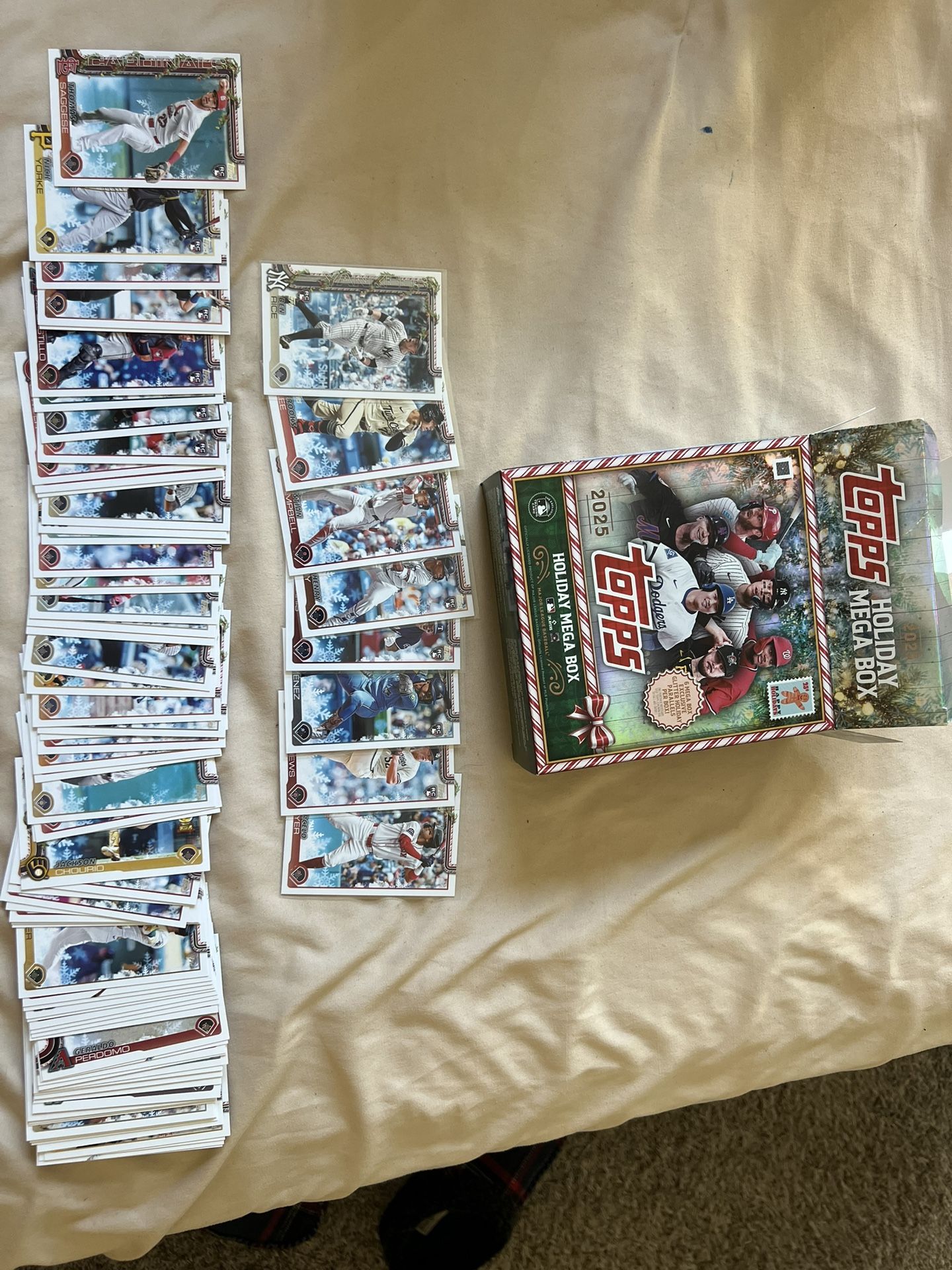 Topps holiday mega box baseball cards 2025 Card lot of 82 cards
