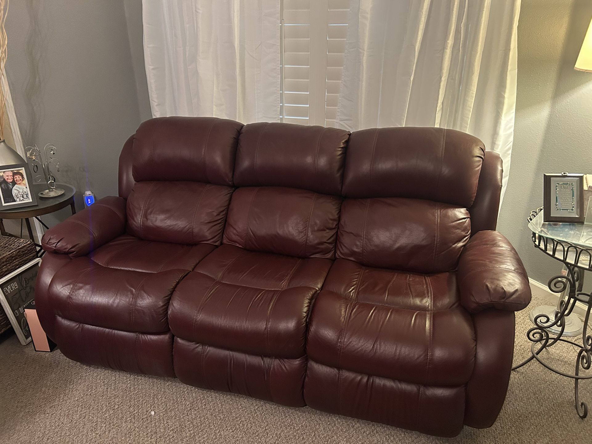 New Burgundy Reclining Couch